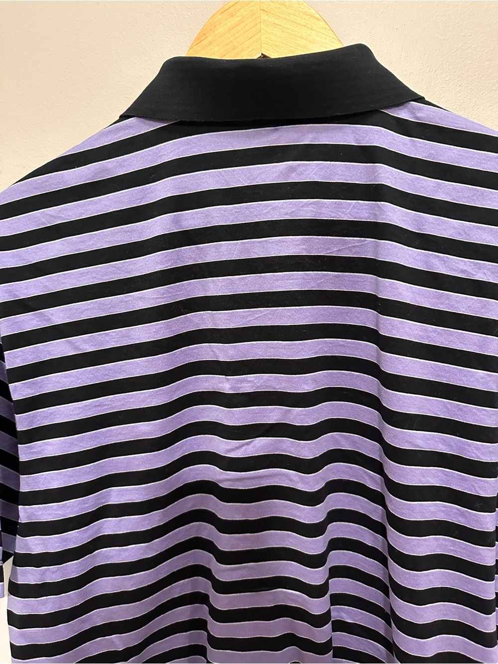 Peter Millar Striped Polo Shirt - Black & Lavender. Size M. - Picture 8 of 11